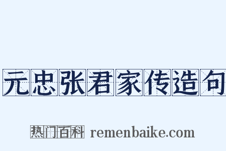 元忠张君家传造句是什么意思的图片